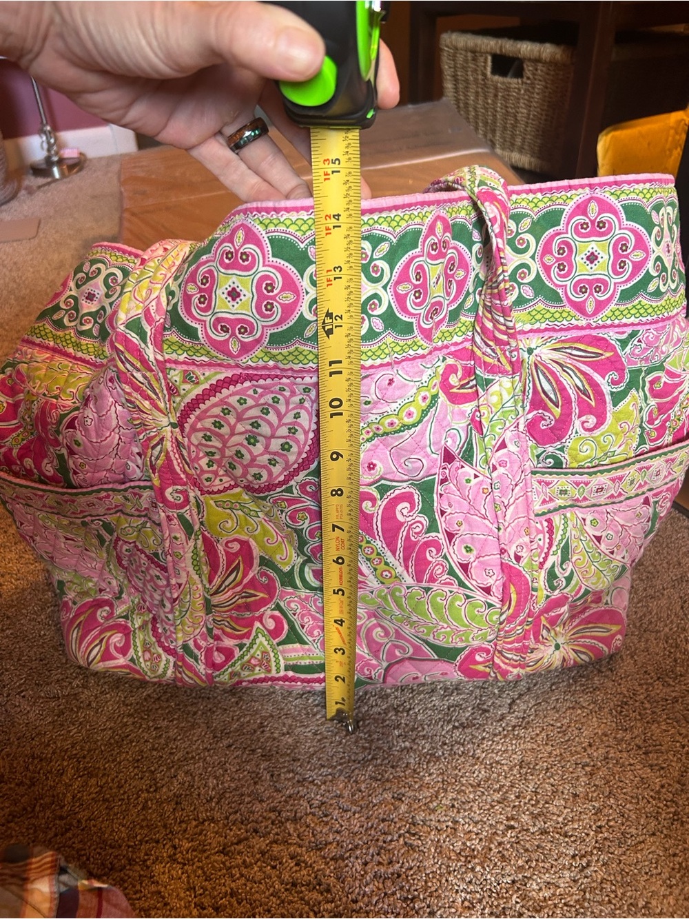 Vera Bradley Pinwheel pink utility  Quilted Tote - Picture 2 of 7